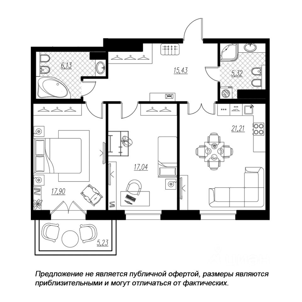 Baibol - 2-комн. квартира, 84,6 м²